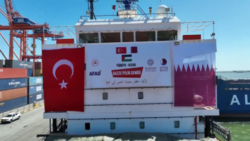 "سفينة الخير" التركية القطرية تنطلق نحو غزة