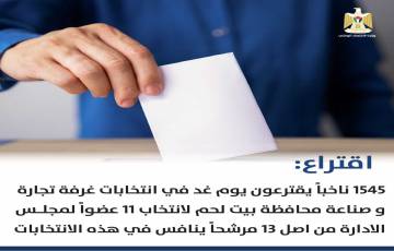 اقتراع انتخابات غرفة تجارة وصناعة محافظة بيت لحم تنطلق يوم غد
