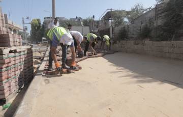 بلدية غزة تستكمل تطوير شارع المنصورة بحي الشجاعية شرق المدينة